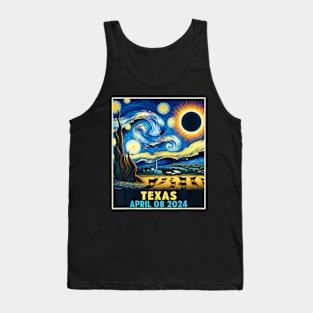 Texas Total Solar Eclipse 2024 Starry Night Tank Top